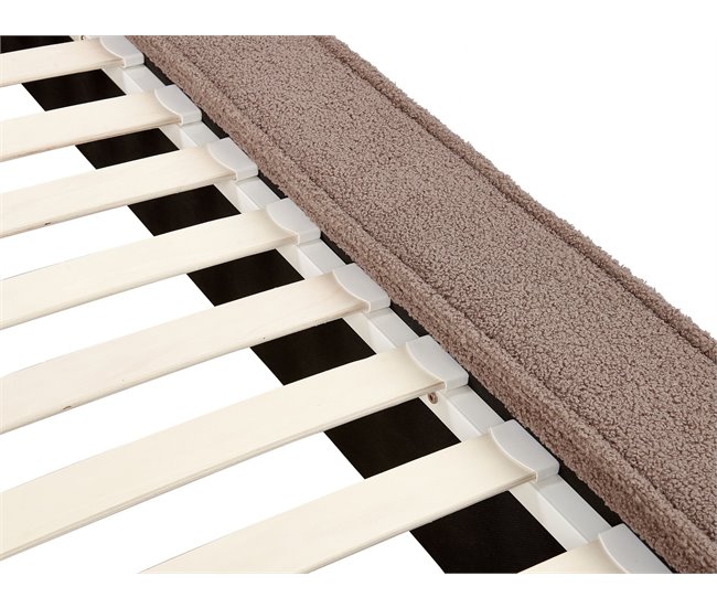 Beliani Cama com estrado Bouclé LINARDS 210x242 Branco
