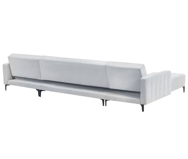 Beliani Sofá modular Terciopelo ABERDEEN Cinza Claro