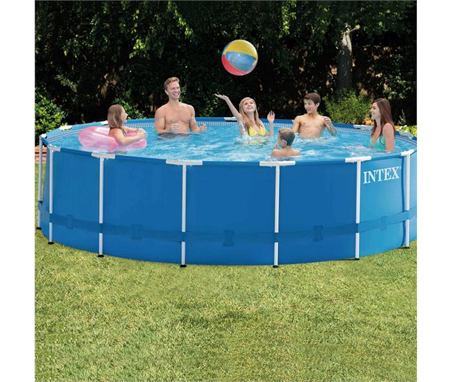 Piscina desmontável estrutura metálica intex 457x122 cm 16.805 litros Azul