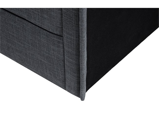 Beliani Cama com estrado Poliéster VALBONNE 216x191 Cinza Escuro