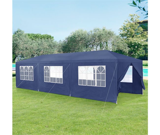 Tenda Pavilhão de jardim Wedau metal 900x300 Azul
