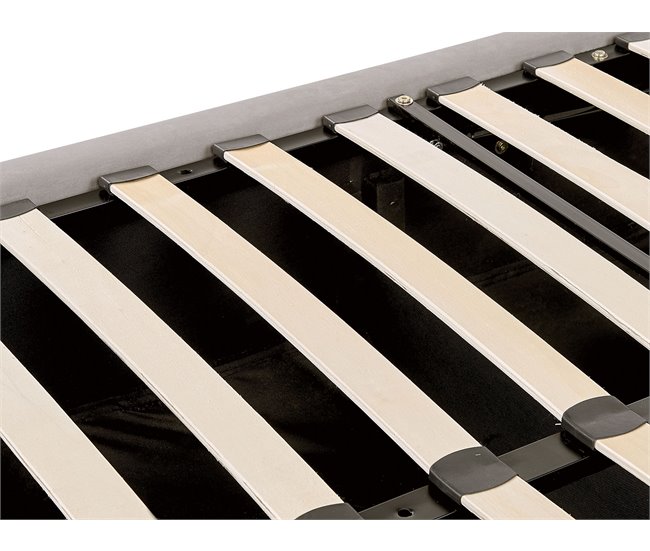 Beliani Cama com armazenamento Veludo LUBBON 190x217 Cinza Claro