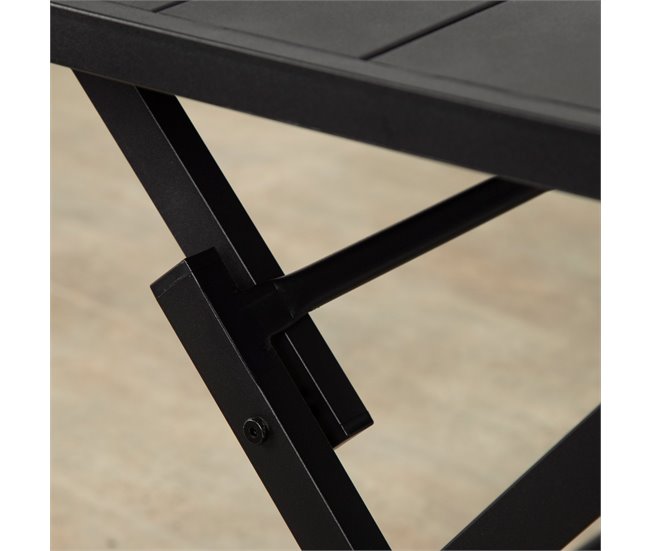 Aktive Mesa de jardim dobrável em aço para 4 pessoas Preto