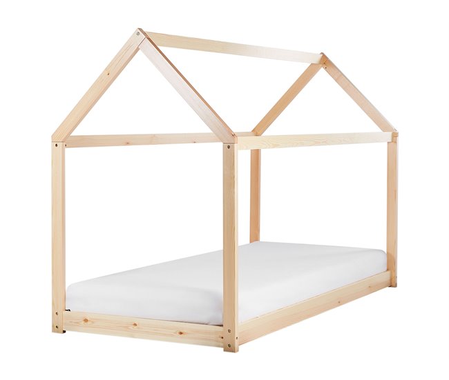 Beliani Cama com estrado Pinho TOSSE 98x200 Branco