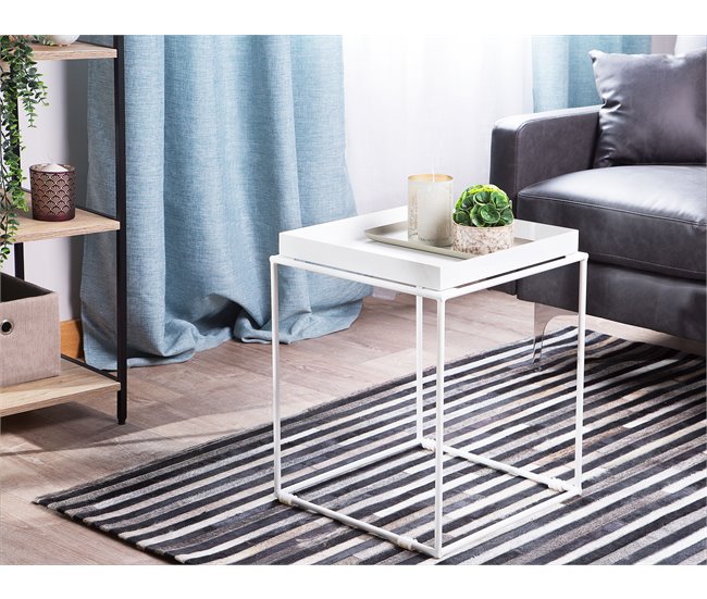 Beliani Mesa de apoio SAXON 40x40 Branco