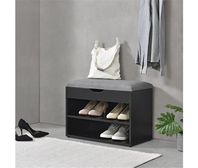 Banco de sapatos Gentofte para 4 pares em aglomerado 60 Branco/cinza