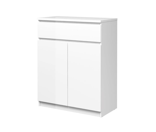 Sapateira con 2 portas e 1 gaveta branco alto brilho NAIA Branco