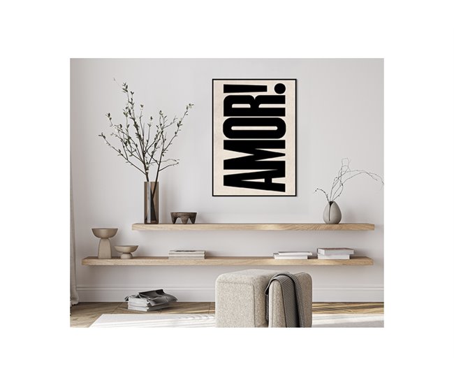Pintura arte deco AMOR 50x70cm marca MARCOMUEBLE Preto