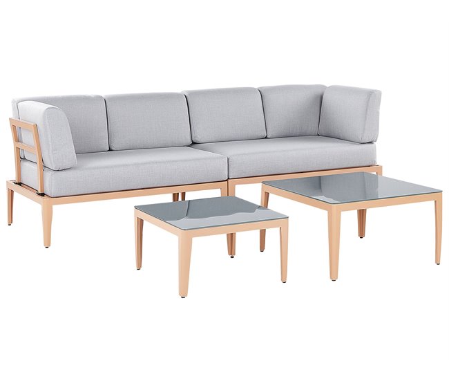 Beliani Conjunto lounge RIMA III Cinza
