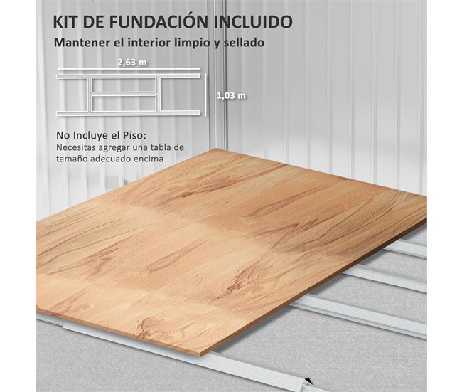 Abrigo de Jardim Aço e PP Outsunny Cinza