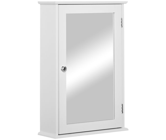 Armário com Espelho para Casa de Banho MDF, vidro kleankin Branco