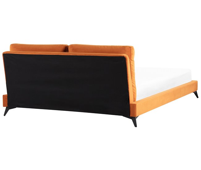 Beliani Cama com estrado Veludo MELLE 196x233 Cinza