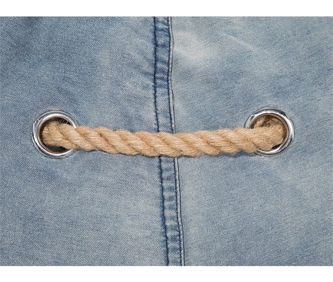 Beliani Pufe DROP LINEN Azul Claro