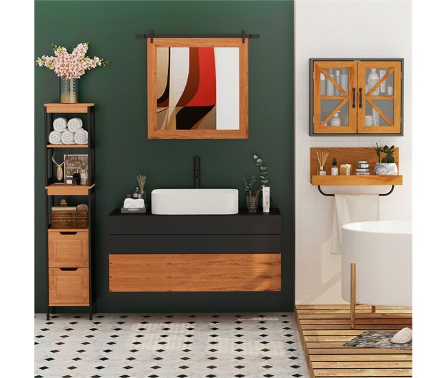 Armário auxiliar MDF, Bamboo kleankin, casa - casa de banho Multicor