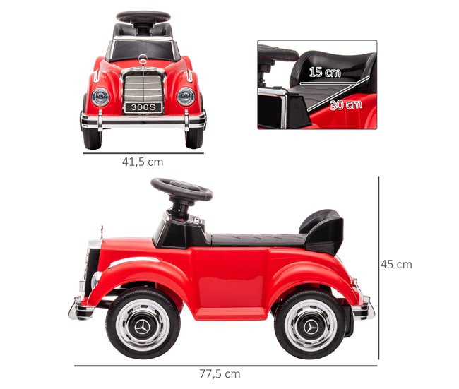 Carro Andador para Crianças PP e Metal AIYAPLAY Vermelho