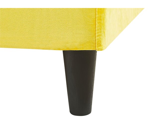 Beliani Cama com estrado Veludo FITOU 190x214 Amarelo