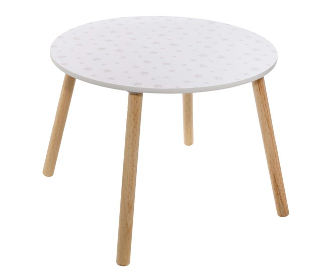 Pacote de mesa e cadeira infantil Douceur com serigrafia Branco/ Madeira