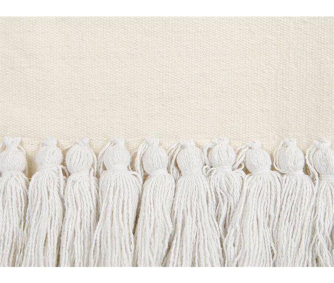 Beliani Decoração de parede em tecido THUL Branco/ Bege