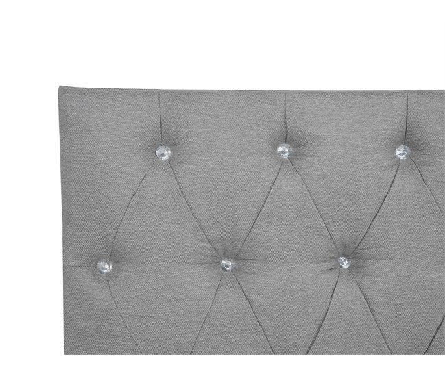 Beliani Cama continental Poliéster DUCHESS 191x211 Cinza Claro