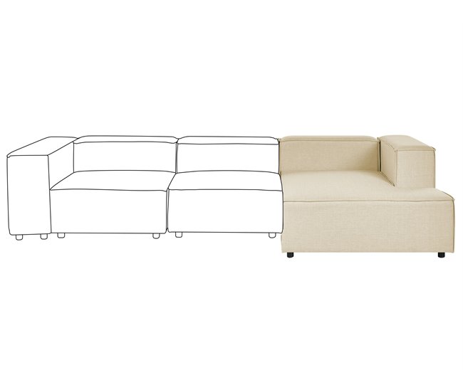 Beliani Chaise longue Linho APRICA Bege