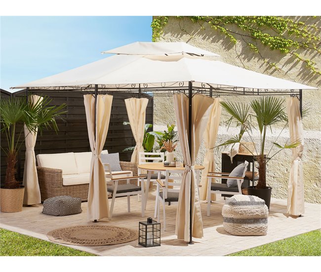 Beliani Pérgola de Jardim COLOS 400x300 Bege