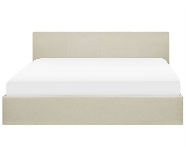 Beliani Cama com estrado Poliéster ORBEY 197x212 Bege