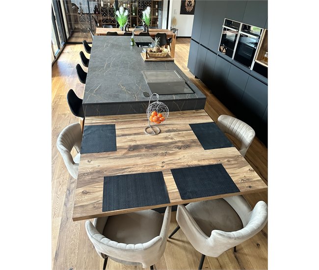 Beliani Silla de comedor SANILAC Azul Claro