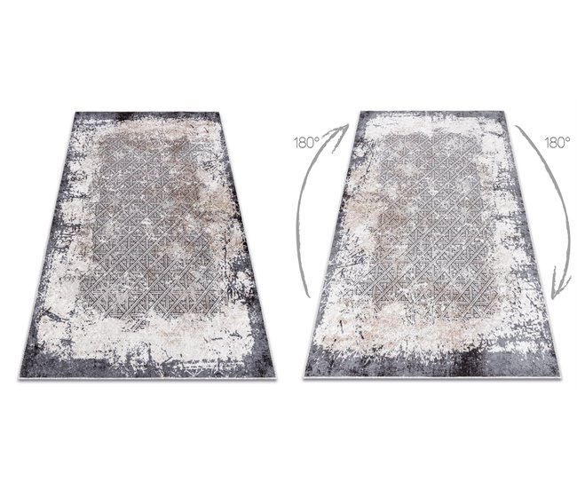 MIRO 51864.804 Tapete Vintage treliça antiderrapante 120x170 Cinza