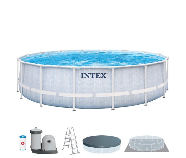 Piscina circular desmontável Chevron Prism Frame INTEX Cinza