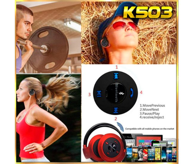  AU503 Auscultadores desportivos sem fios Preto