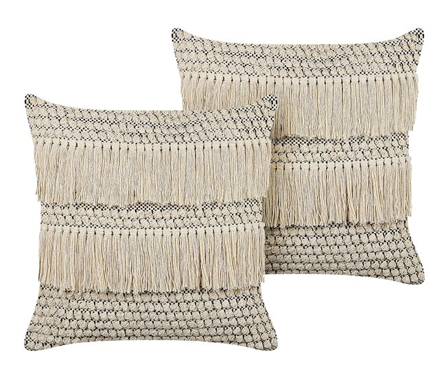 Beliani Almofada decorativa IRESINE Bege