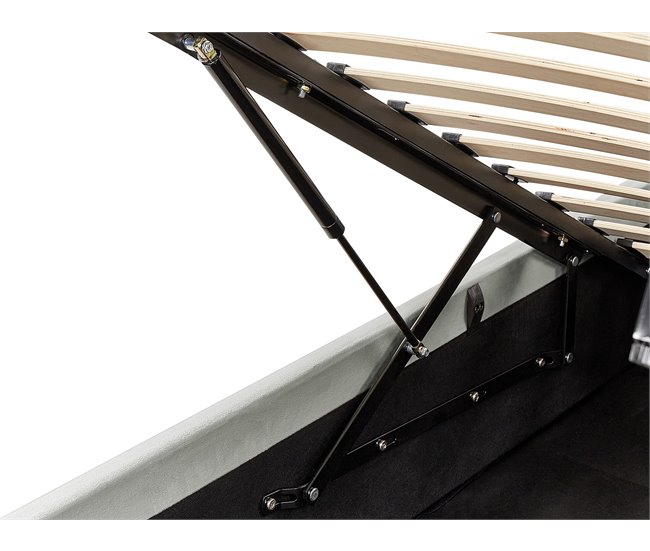 Beliani Cama com armazenamento Veludo BOUSSE 171x219 Bege