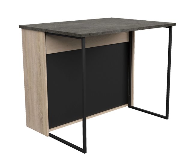 Ilha de cozinha em melamina Arko com 5 compartimentos e mesa alta Multicor