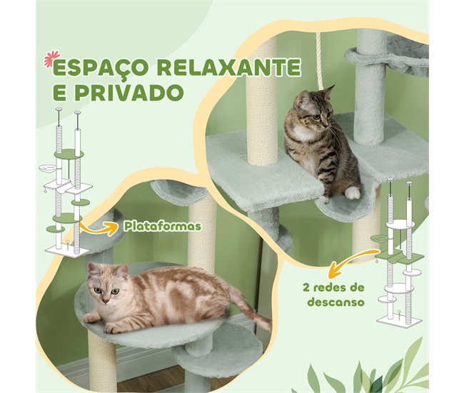 Arranhador para Gatos Aglomerado, Pelúcia e Corda de Algodão Cinza