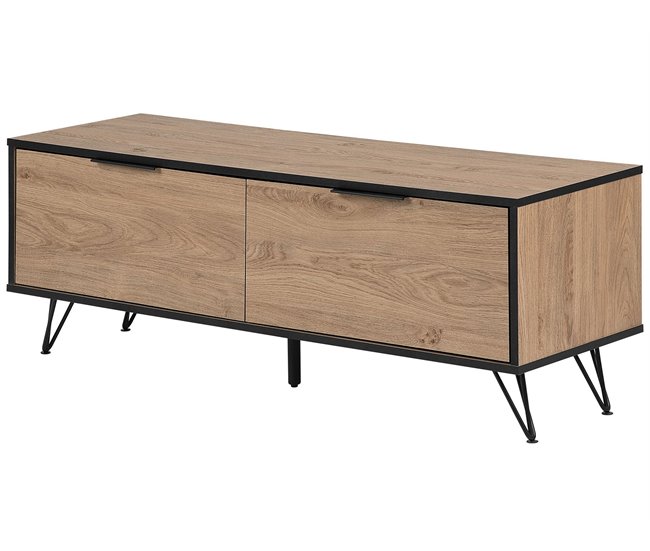 Beliani Mesa de TV HALSTON 120 Castanho