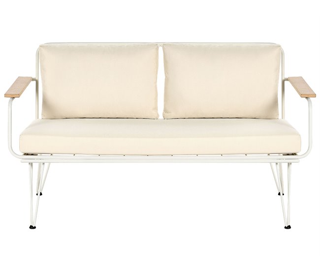 Beliani Conjunto lounge Aço MONTESILVANO Bege