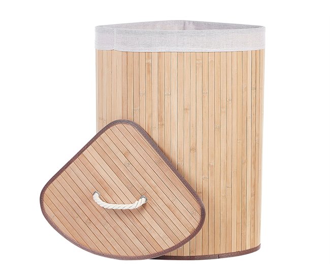 Beliani Cesto de roupa MATARA Castanho
