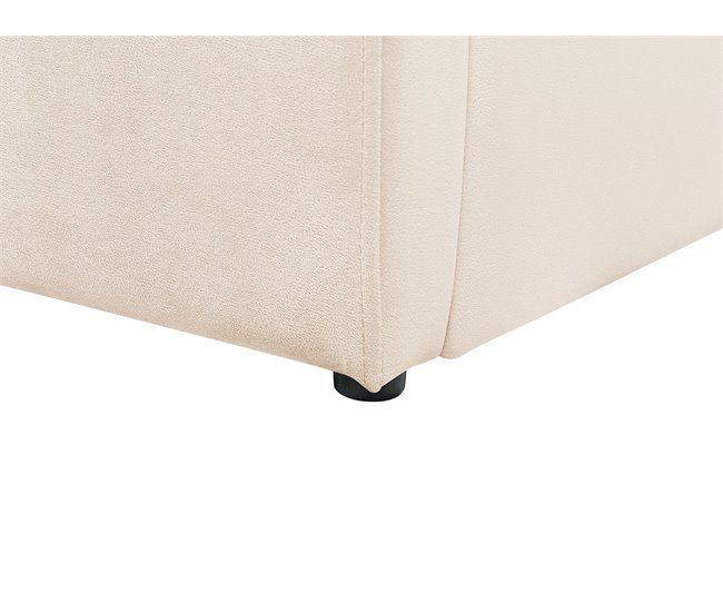Beliani Cama com armazenamento Veludo ANET 98x218 Azul Claro