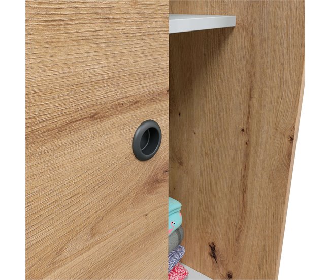 Armário com 2 portas de correr Madeira Clara