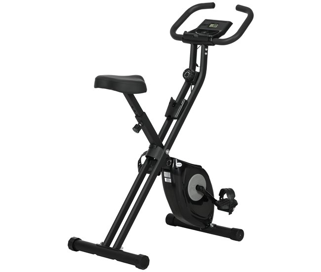 Bicicleta Estática Dobrável Aço, ABS, EVA HOMCOM Preto