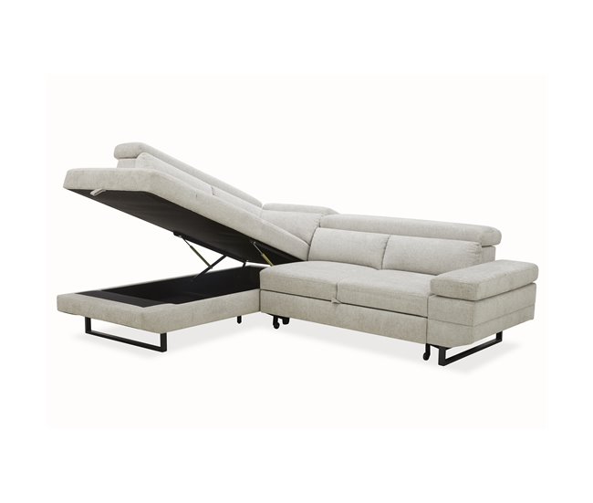 Sofá de canto com cama SWAN Cinza Claro