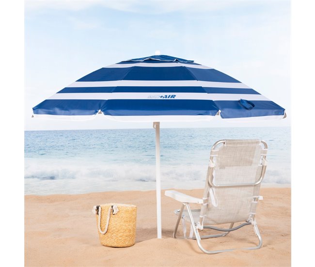 Guarda-sol à prova de vento com vara basculante e proteção UV50 Aktive Azul