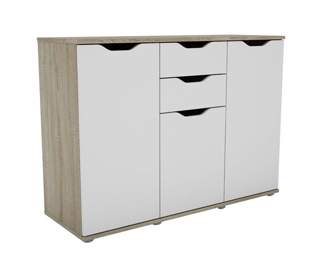 Aparador de sala de estar Parc com 3 portas em carvalho Sonoma Multicor