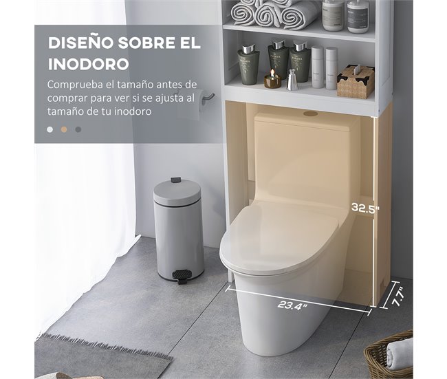 Armário sobre Sanita Madeira de Melamina e MDF kleankin Branco