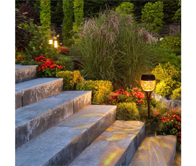 Aktive Conjunto de 12 balizas solares LED de 5 a 10 lúmens Preto