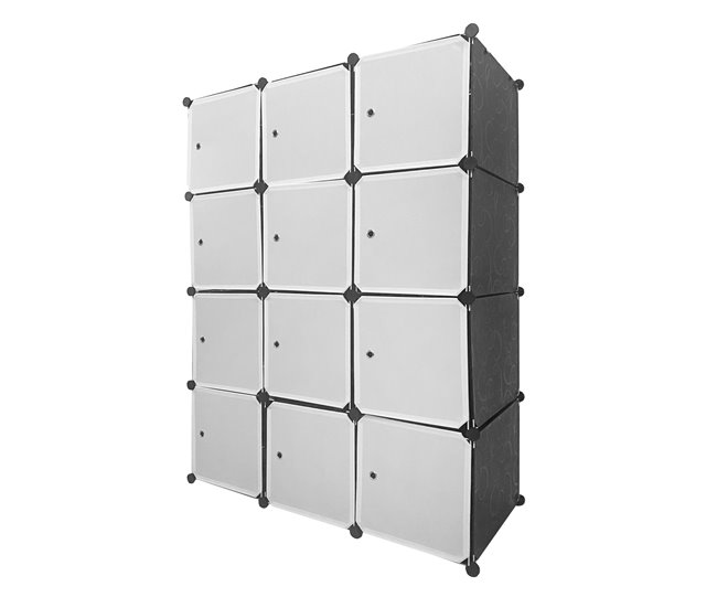 Guarda-roupa Elite Cube Caixa Personalizável 12 Cubos/Portas 111 Preto