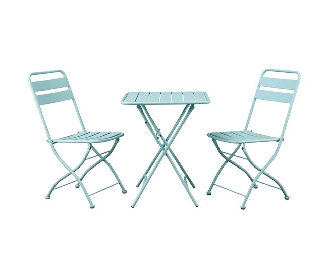 Conjunto de mesa e cadeiras dobráveis para exterior Mia Azul