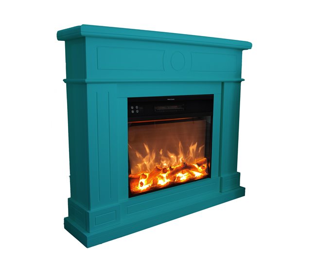 Lareira De Parede 1500w Fuego Roberta Turquesa