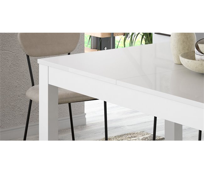 Mesa de jantar extensível MONTREAL branco Branco Brillo