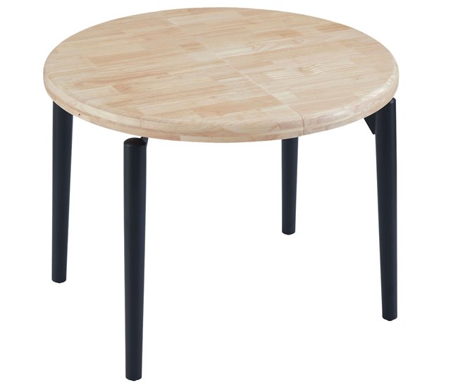 Mesa de jantar redonda extensível estilo industrial napi